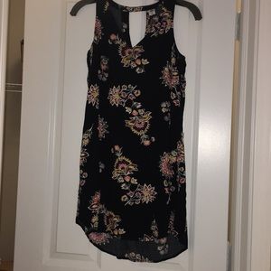 Black dress with floral design